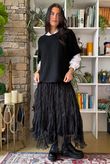 Fox Trot Tulle Midi Skirt Black